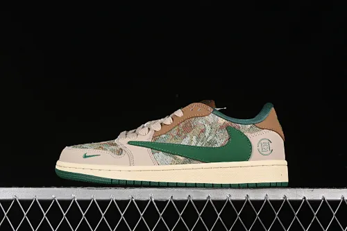 All categories Air Jordan Jordan series basketball shoes Air Jordan 1 Low high-end customized low-top sneakers Travis Scott x Fragment Design x Air Jordan 1 Low OG SP AJ1 Joe 1 Guan Xi joint-beige brown knitted low-top cultural casual sneakers JH6088-611